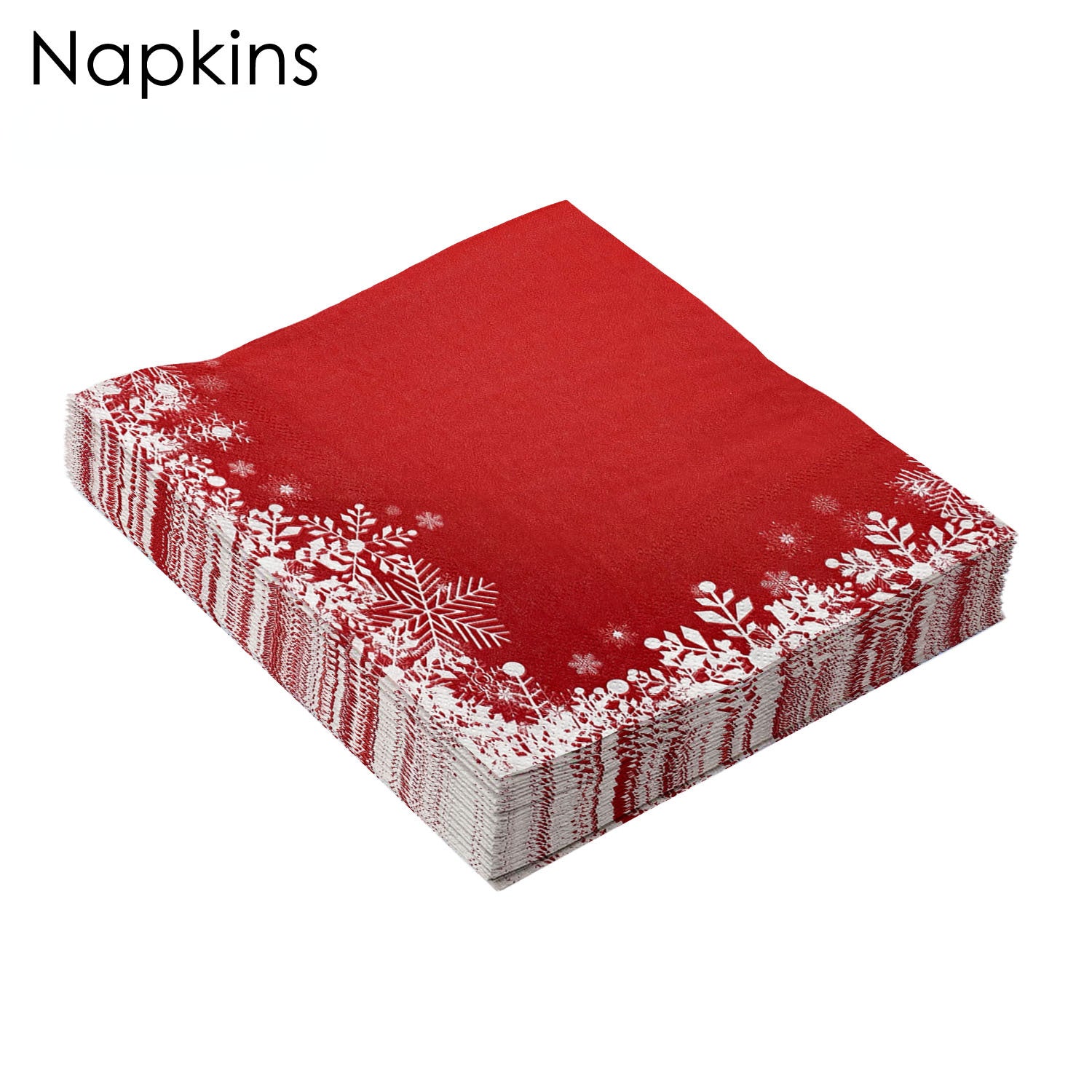 Serviettes de Noël « Flocons » – Rouge (x20)