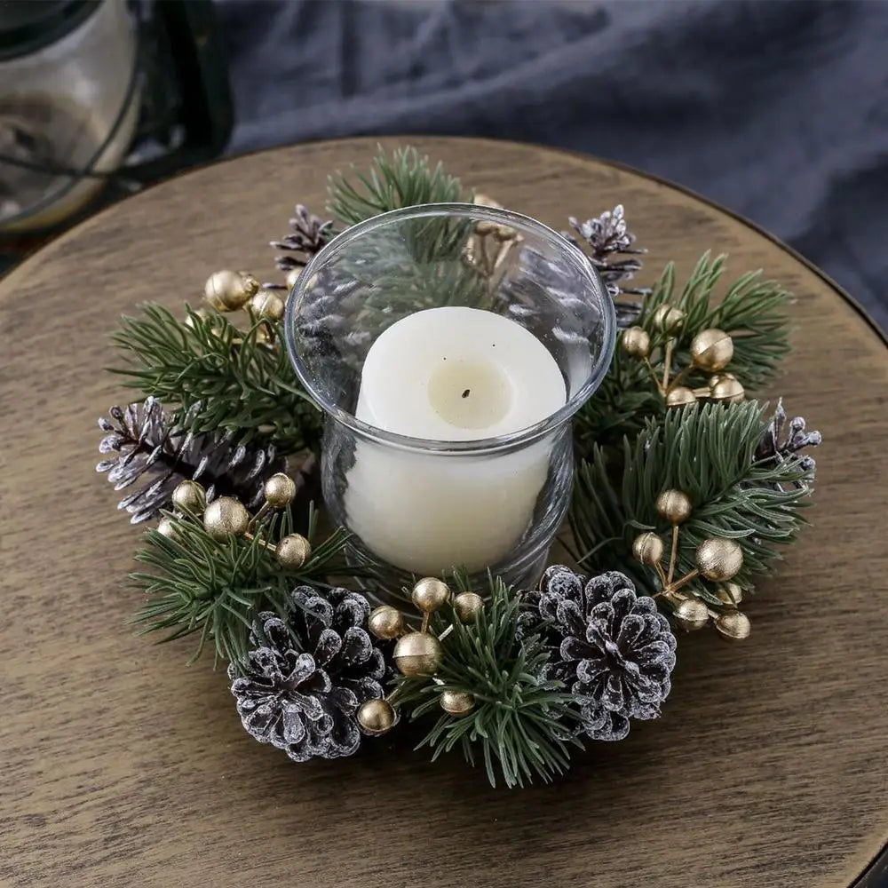 Porte-Bougie Couronne de Noël