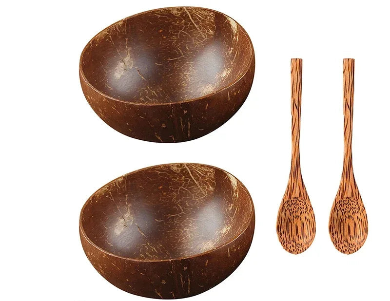 bol coco naturel 12–15 cm + cuillère en bois