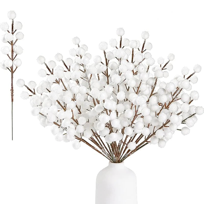 Branche de Sapin Artificielle avec Baies Rouges