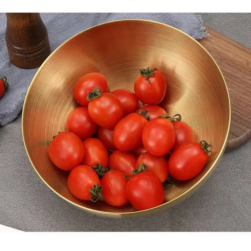 Bol inox doré – Style coréen (Grande capacité)