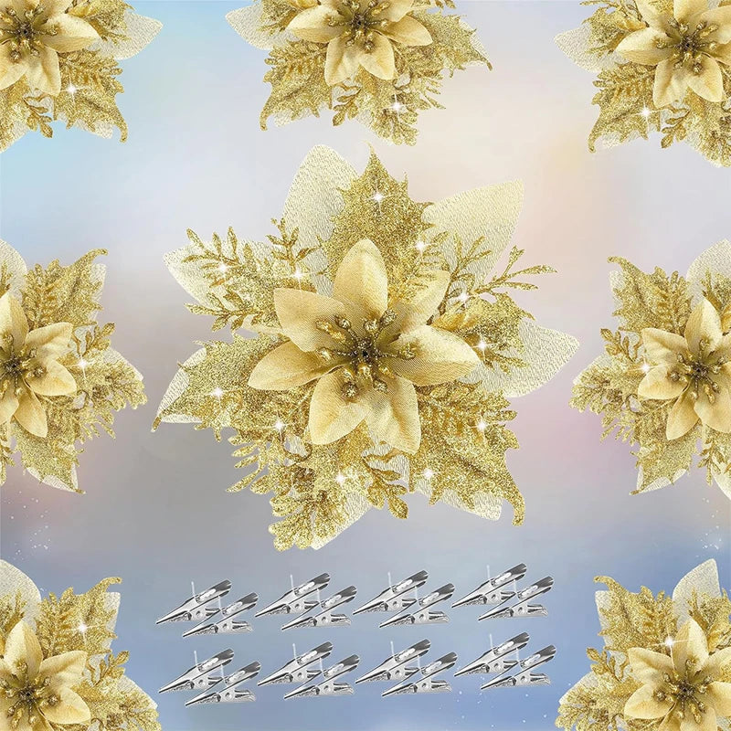 Fleurs de Noël pailletées