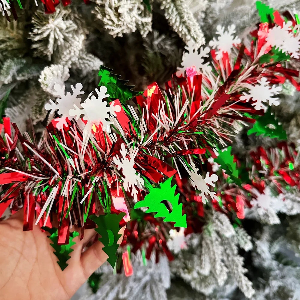 Guirlande tinsel flocons 2 m