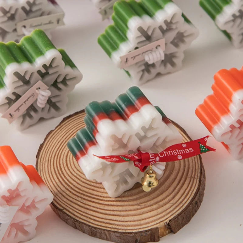 Bougie de Noël « Flocon » déco artisanale