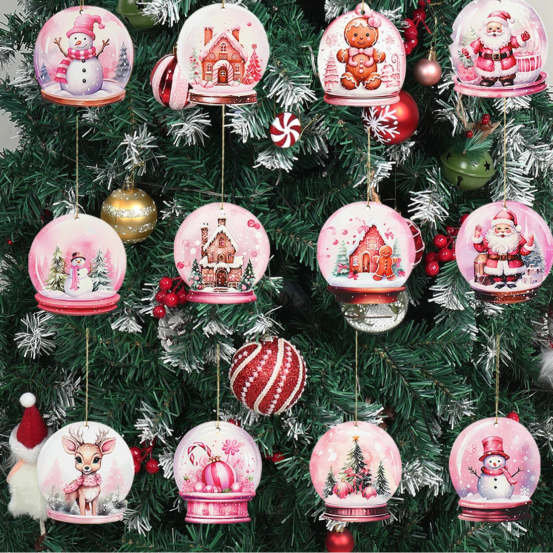 Lot de 24 Décorations de Noël en Bois