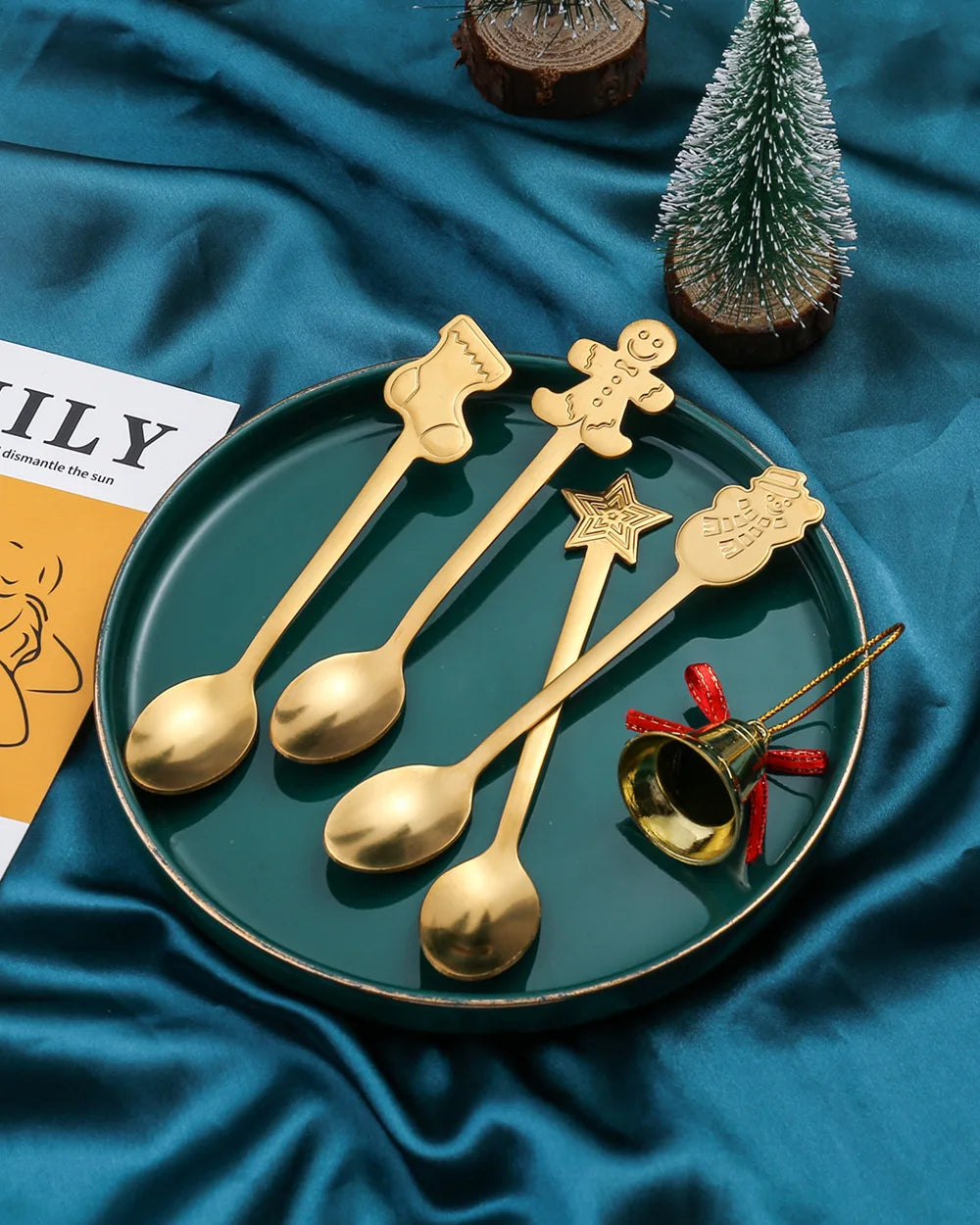Cuillères à café de Noël en acier inox – Style nordique
