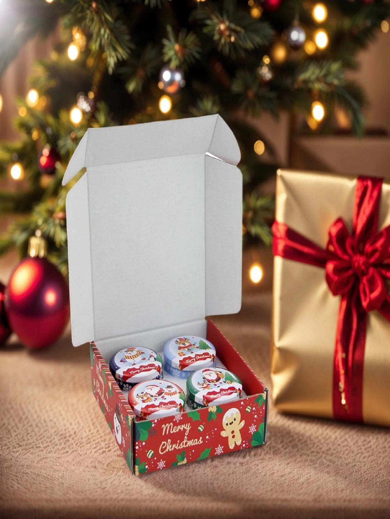 Bougies aromatiques de Noël  – Père Noël & Bonhomme de neige