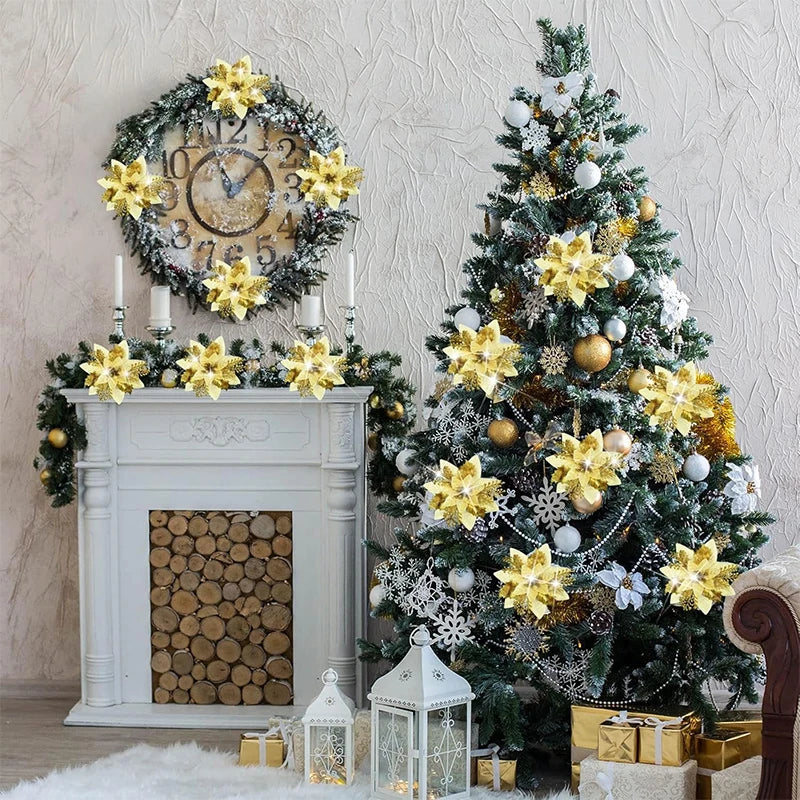 Fleurs de Noël pailletées